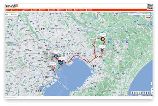 運行履歴（ルート・滞在時間の再生）
